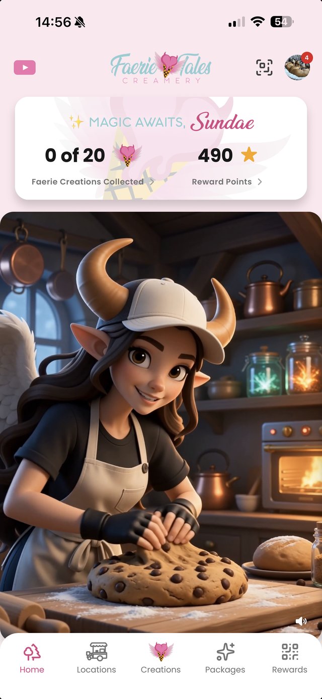 Faerie Tales Creamery app home screen